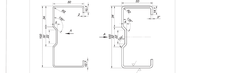 SIGMA profile cross-section technical drawing with dimensions